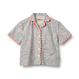 Рубашка с тесьмой Wheat "Vilma Air Blue Flowers", васильковое торнадо